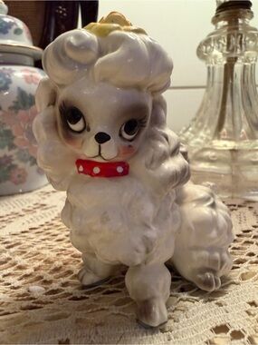 Josef originals White Poodle Figurine with Red Collar